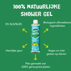 Happy Earth Cedar Lime 100% Natuurlijke Douchegel 300 ML