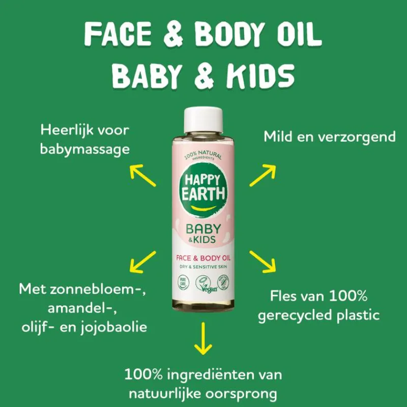Happy Earth Gezicht & Lichaam Olie Baby & Kids