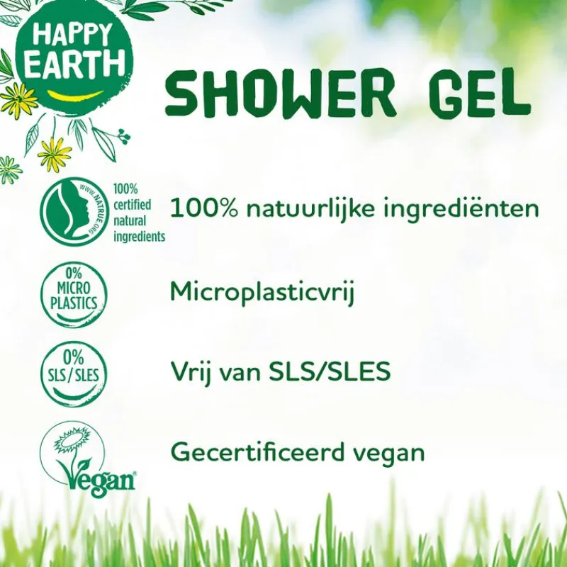 Happy Earth Jasmine Ho Wood 100% Natuurlijke Douchegel 300 ML