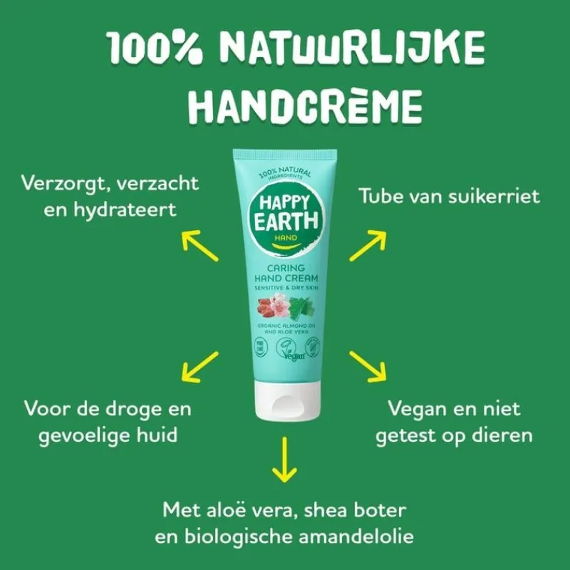 Happy Earth 100% Natural Caring Hand Cream 75ml
