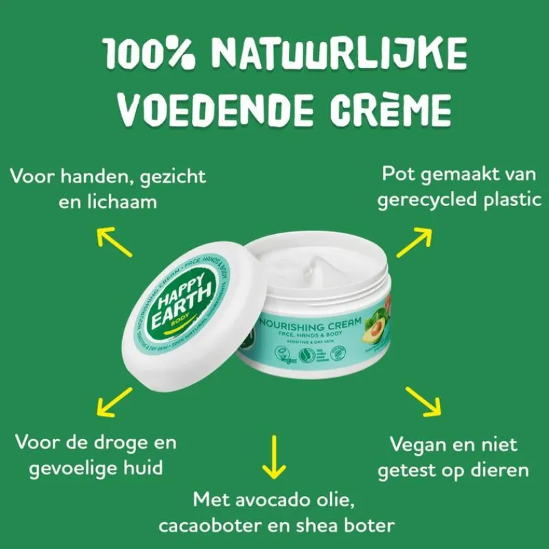 Happy Earth 100% Natural Nourishing Body Cream 200ml