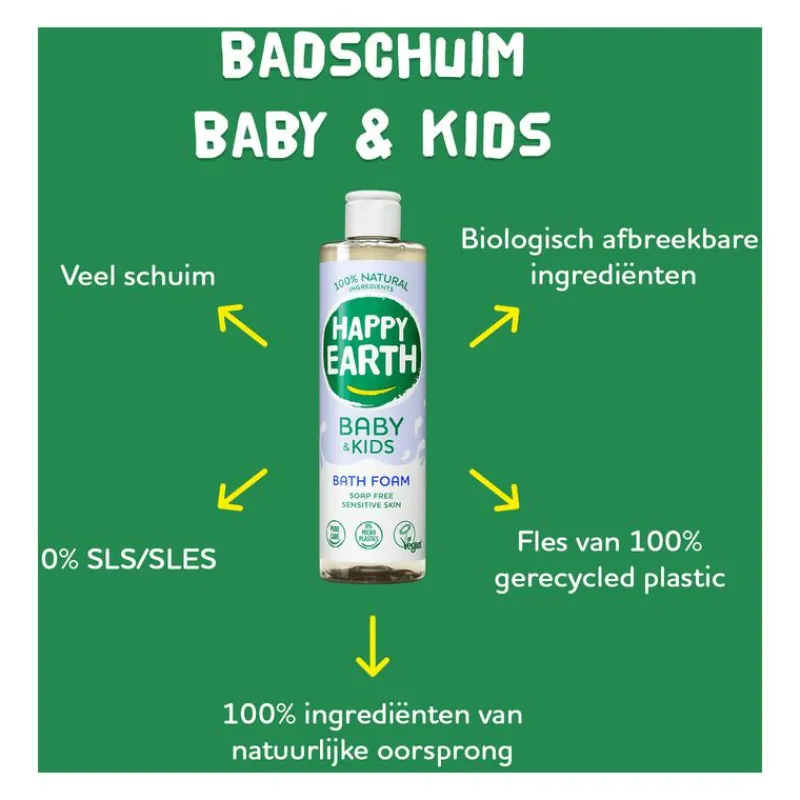 Happy Earth 100% Natuurlijke Baby & Kids Badschuim 100 ML
