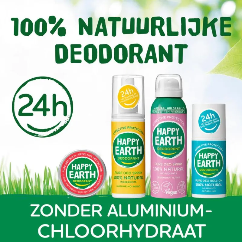 Happy Earth 100% Natuurlijke Lavender Ylang Deodorant Roller 75 ML