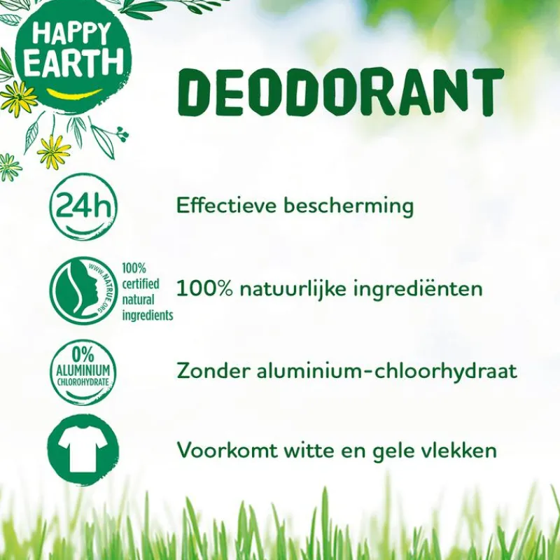 Happy Earth 100% Natuurlijke Rose Petitgrain Deodorant Crème 40 ML