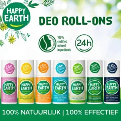 Happy Earth 100% Natuurlijke Rose Petitgrain Deodorant Roller 75 ML