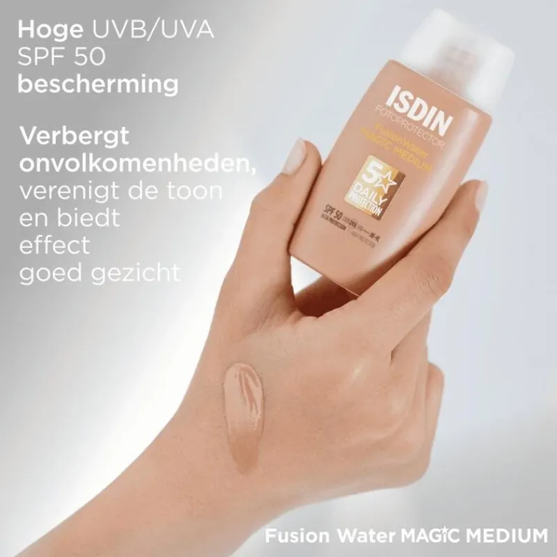 ISDIN Fusion Water Color Zonnebrand Gezicht Medium SPF50 50 ML
