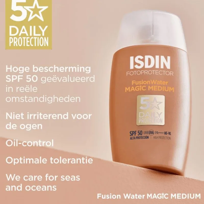 ISDIN Fusion Water Color Zonnebrand Gezicht Medium SPF50 50 ML