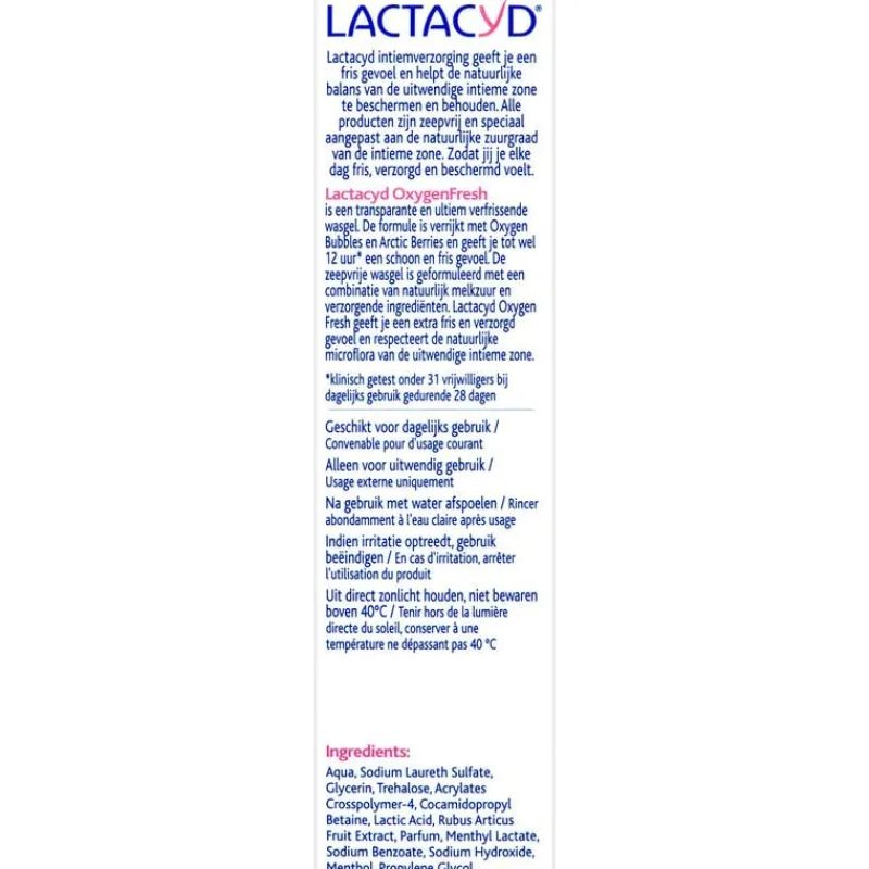 Lactacyd Oxygen Fresh Intiem Verfrissende Wasgel 200 ML