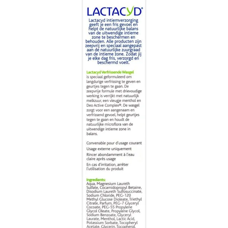 Lactacyd Verfrissende Wasgel Intieme Hygiëne 200 ML