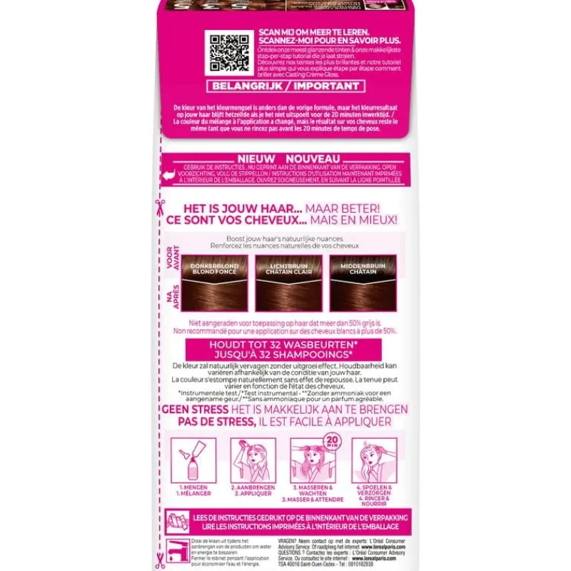 L'Oréal Paris Casting Crème Gloss Haarverf Licht goudmahoniebruin