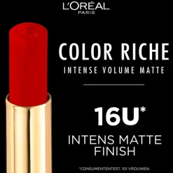 L'Oréal Paris Color Riche Intense Volume Matte Lipstick Rood 336 Le Rouge Avant-Garde 1,8 GR