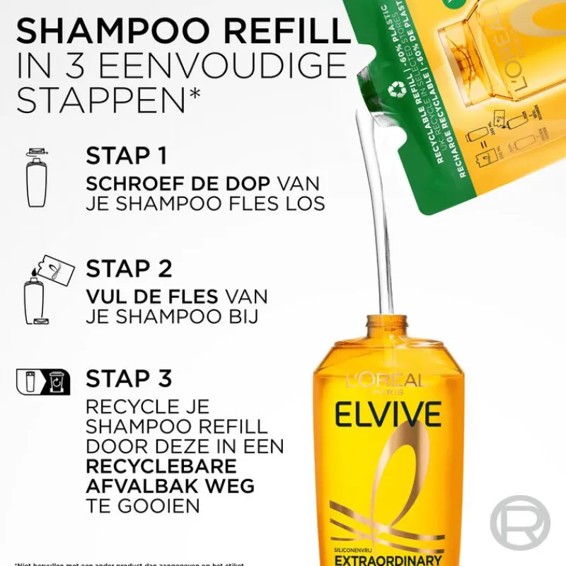 L'Oréal Paris Elvive Refill Extraordinary Oil Shampoo Navulling 250 ML