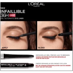 L'Oréal Paris Infaillible 36H Grip Gel Automatic Waterproof Eyeliner Intens Zwart 5 GR