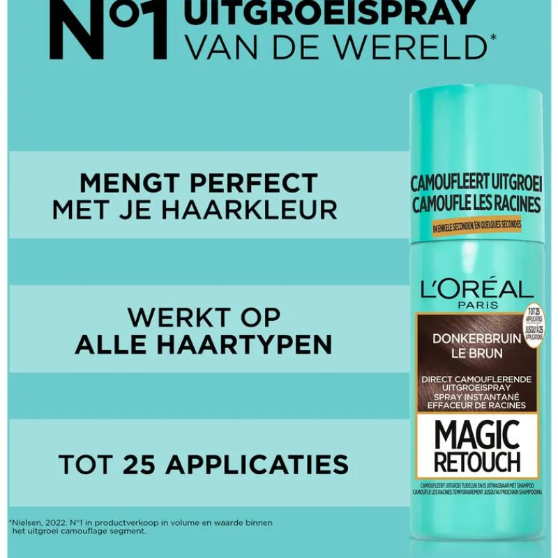 L'Oréal Paris Magic Retouch Camouflerende Uitgroeispray Donkerbruin 75 ML