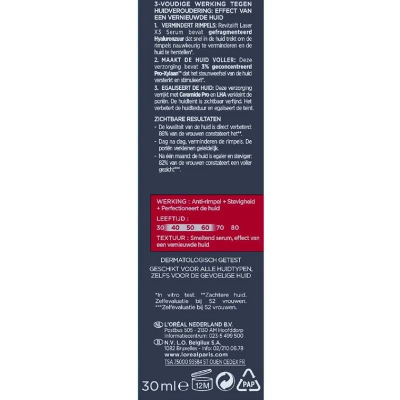 L'Oréal Paris Revitalift Laser X3 Anti-Rimpel Serum 30 ML