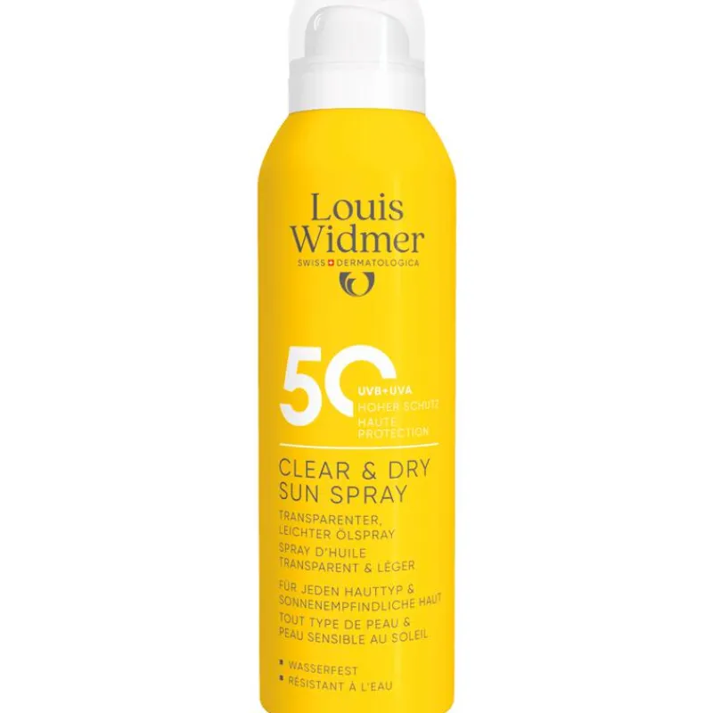 Louis Widmer Clear & Dry Sun Spray SPF50 Zonder Pafrum 200 ML