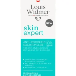 Louis Widmer Skinexpert Anti-Roodheid Nachtemulsie Zonder Parfum 50 ML