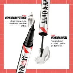 Maybelline New York BUILD A BROW Wenkbrauwpen/fixeergel 260 Deep Brown