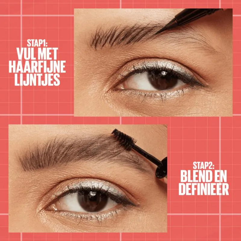 Maybelline New York BUILD A BROW Wenkbrauwpen/fixeergel 260 Deep Brown
