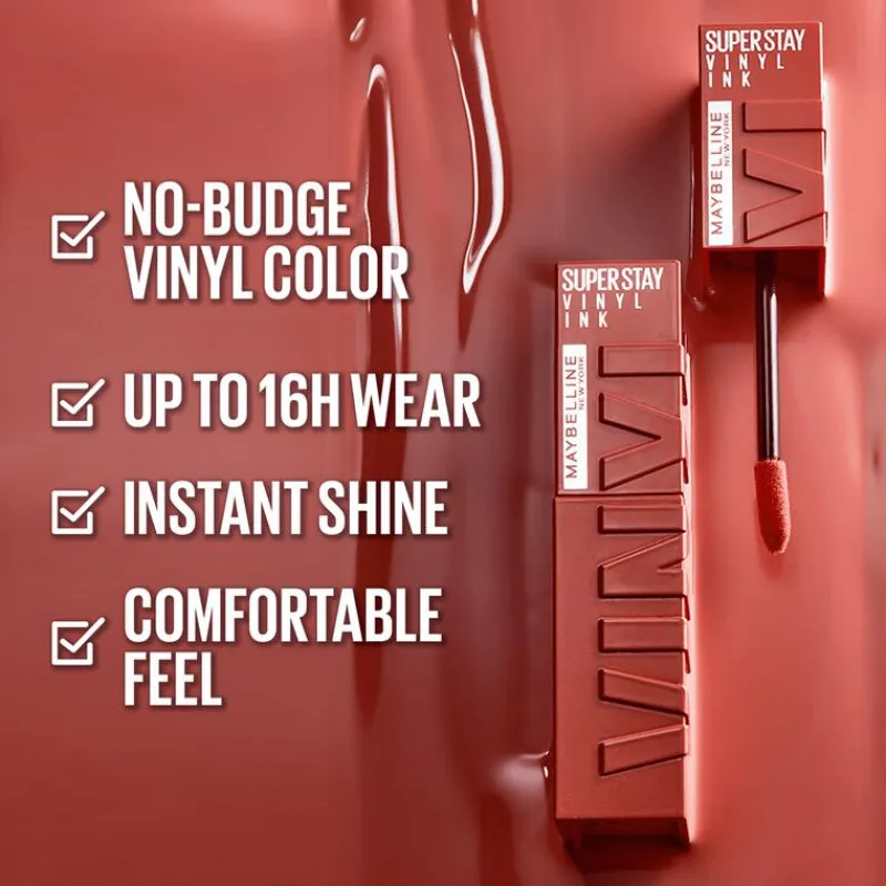 Maybelline New York SuperStay Vinyl Ink Lipstick 100 Charmed 4,2 ML