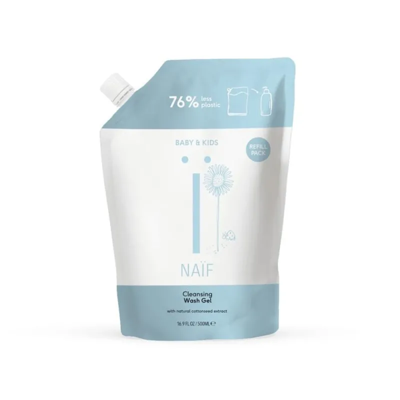 Naïf Baby & Kids Reinigende Wasgel Navulverpakking 500 ML