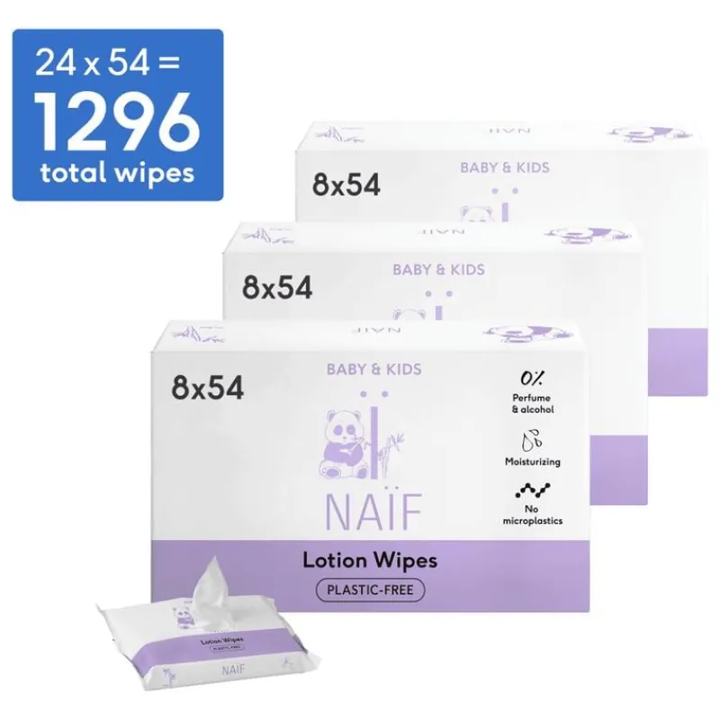 Naïf Plasticvrije Lotion Billendoekjes 24x54 stuks