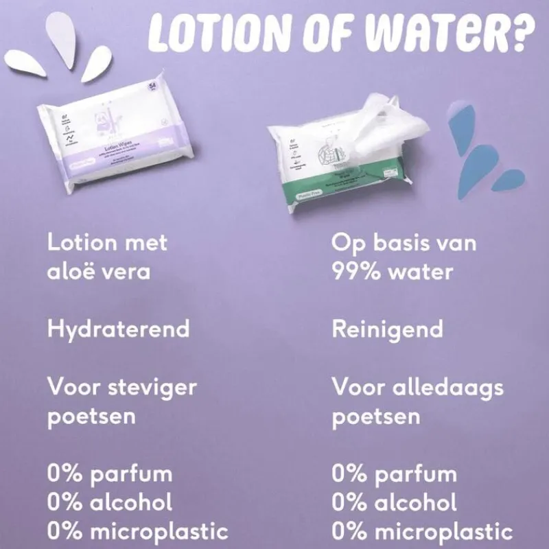 Naïf Plasticvrije Water Billendoekjes 1x54 stuks
