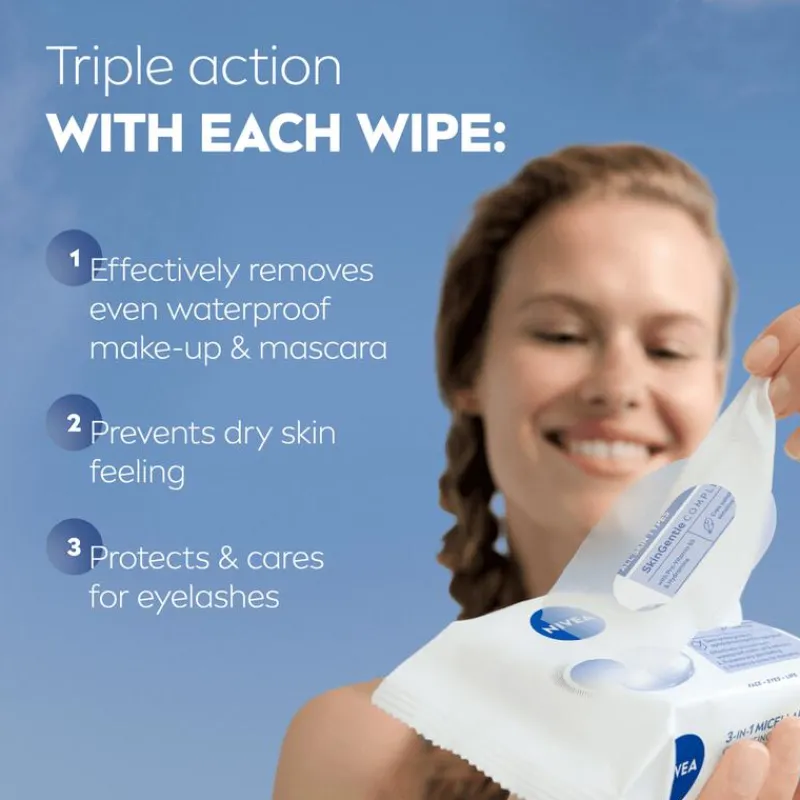 NIVEA 3-in-1 Verfrissende Reinigingsdoekjes 25 stuks