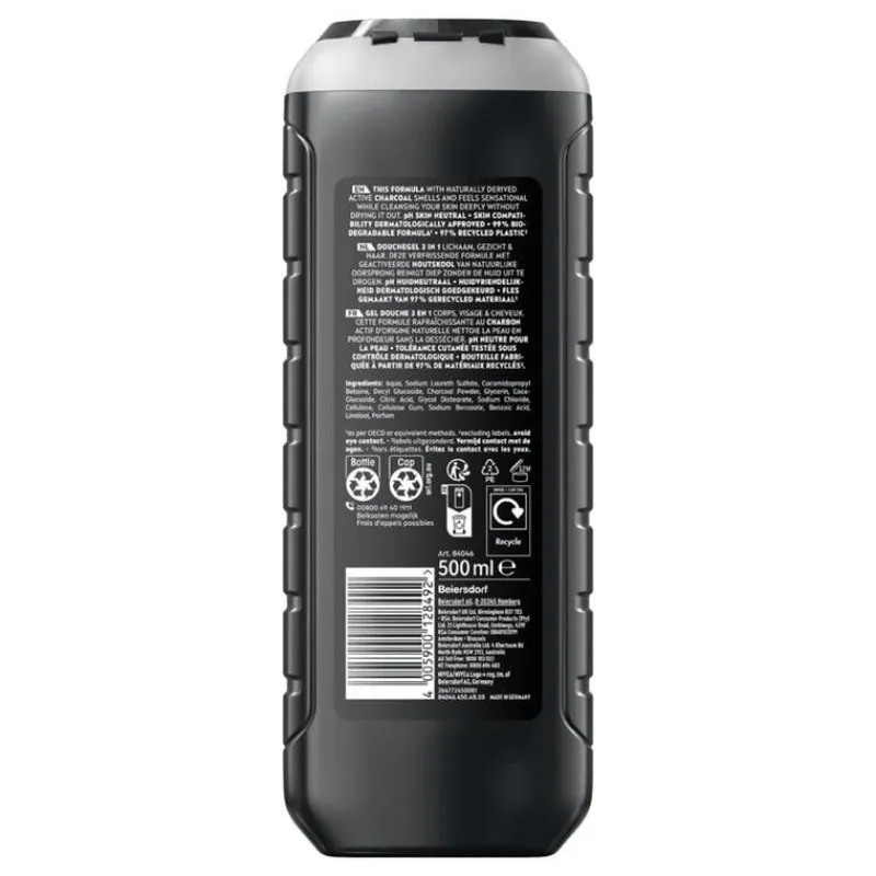 Heren NIVEA MEN Active Clean 3-in-1 Douchegel 500 ML