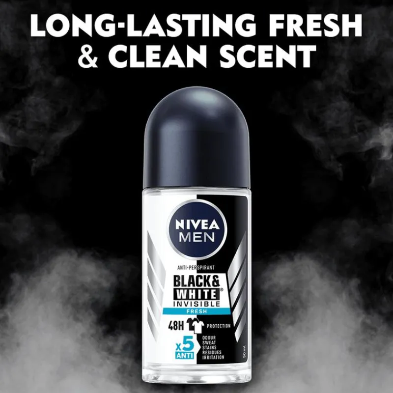 NIVEA MEN Black & White Invisible Fresh Deodorant Roller 50 ML