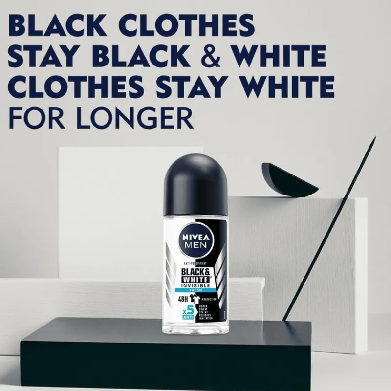 NIVEA MEN Black & White Invisible Fresh Deodorant Roller 50 ML
