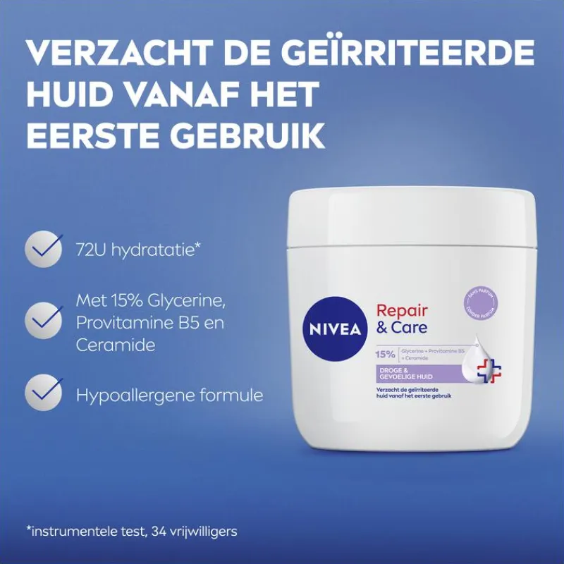 NIVEA Repair & Care Sensitive Intensief Hydraterende Bodycrème 400ml