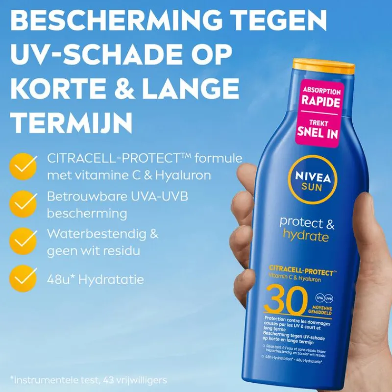NIVEA SUN Zonnebrand Protect & Hydrate Zonnemelk SPF30 200 ML