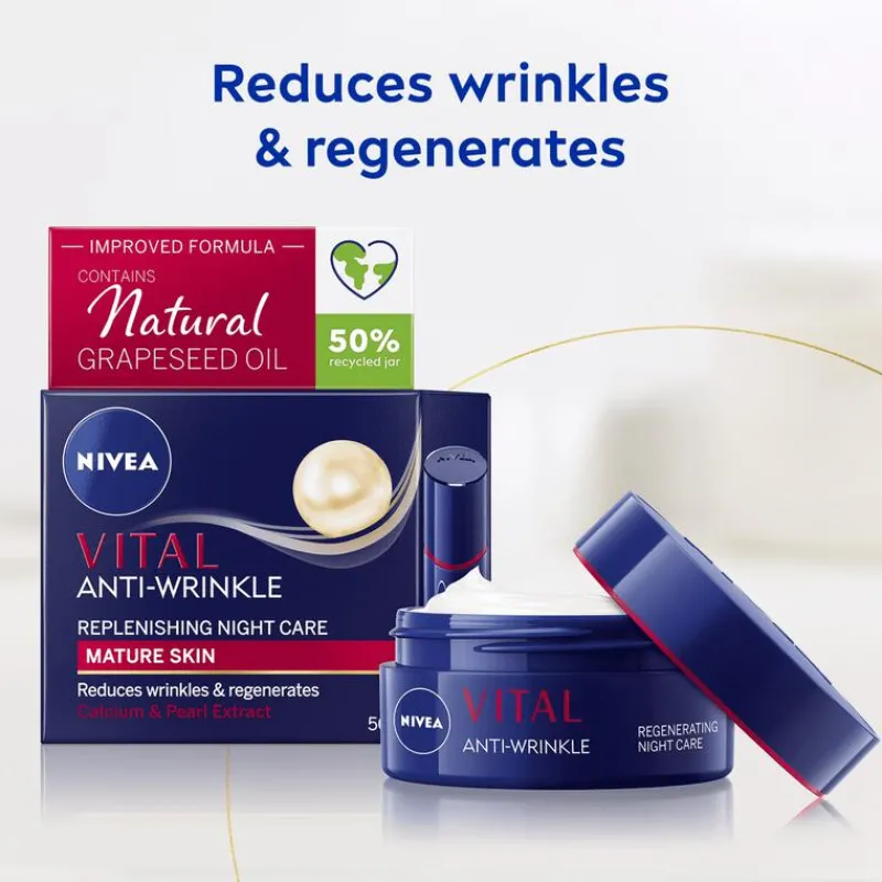 NIVEA Vital Herstellende Nachtcrème Oudere Huid 50 ML