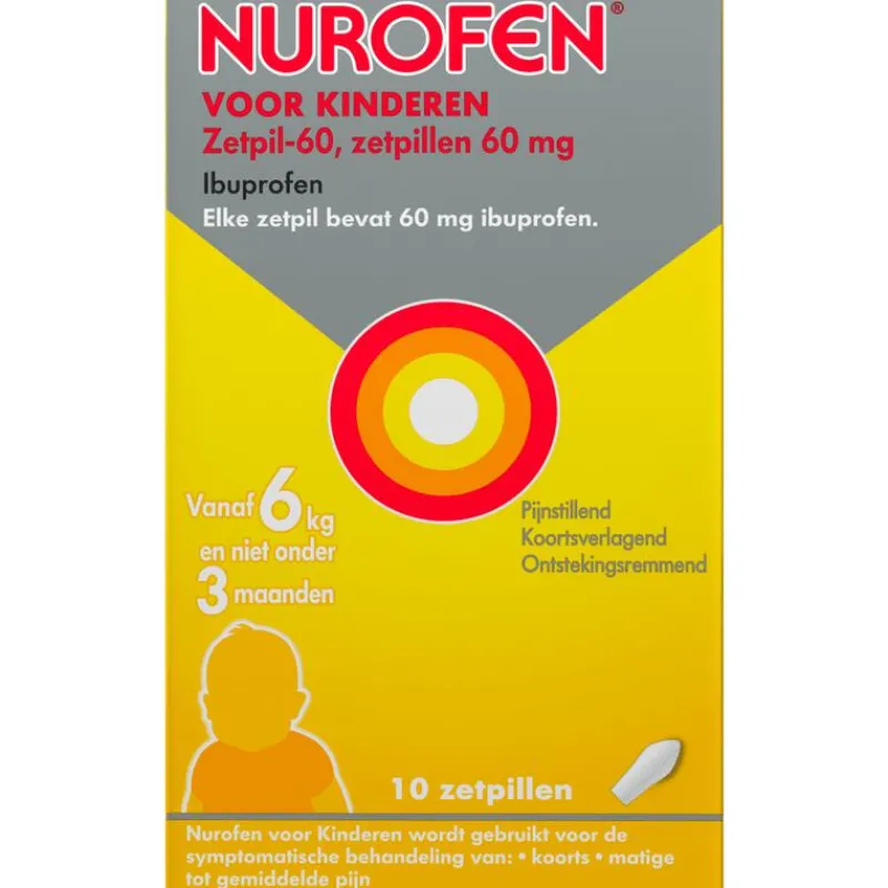 Nurofen Zetpil Kind 60mg 10 stuks