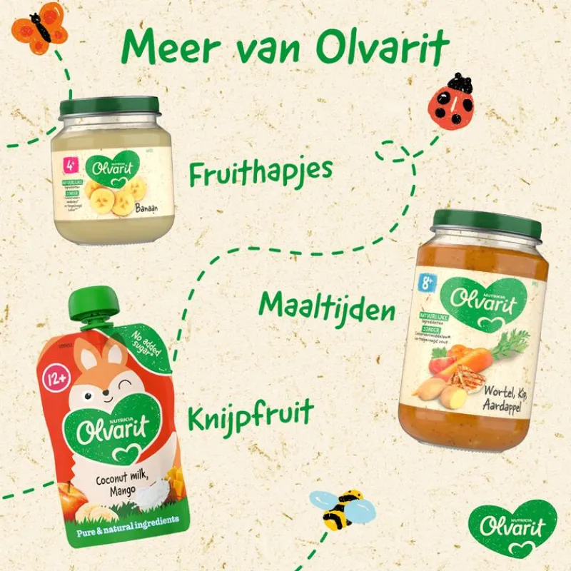 Olvarit Knijpfruit 6+ Peer Banaan 100 gram
