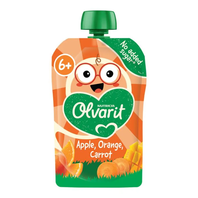 Olvarit Knijpfruitzakje Appel Sinaasappel Wortel