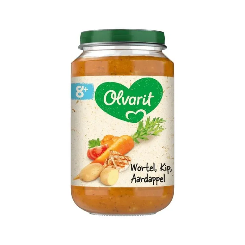 Olvarit Wortel Kip Aardappel Babyhapje 8+ maanden 200 GR