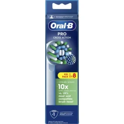 Oral-B Cross Action Opzetborstels Wit - 8 Stuks