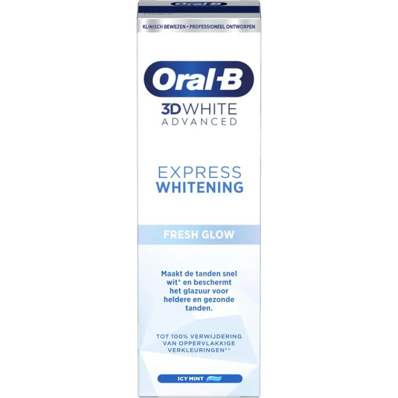 Oral-B 3D White Advanced Express Whitening Fresh Glow Tandpasta - 75ML
