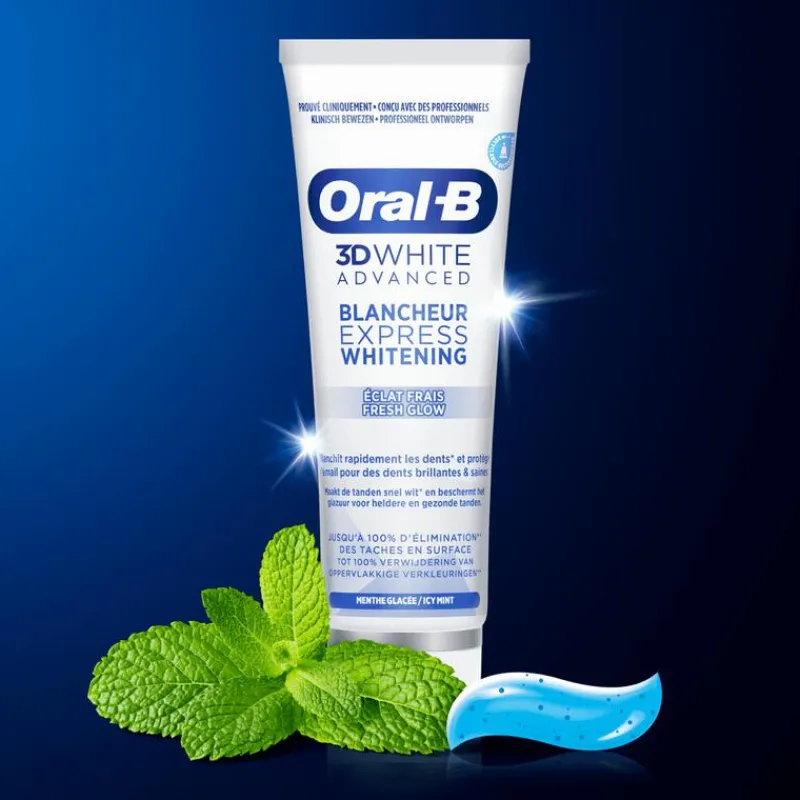Oral-B 3D White Advanced Express Whitening Fresh Glow Tandpasta - 75ML