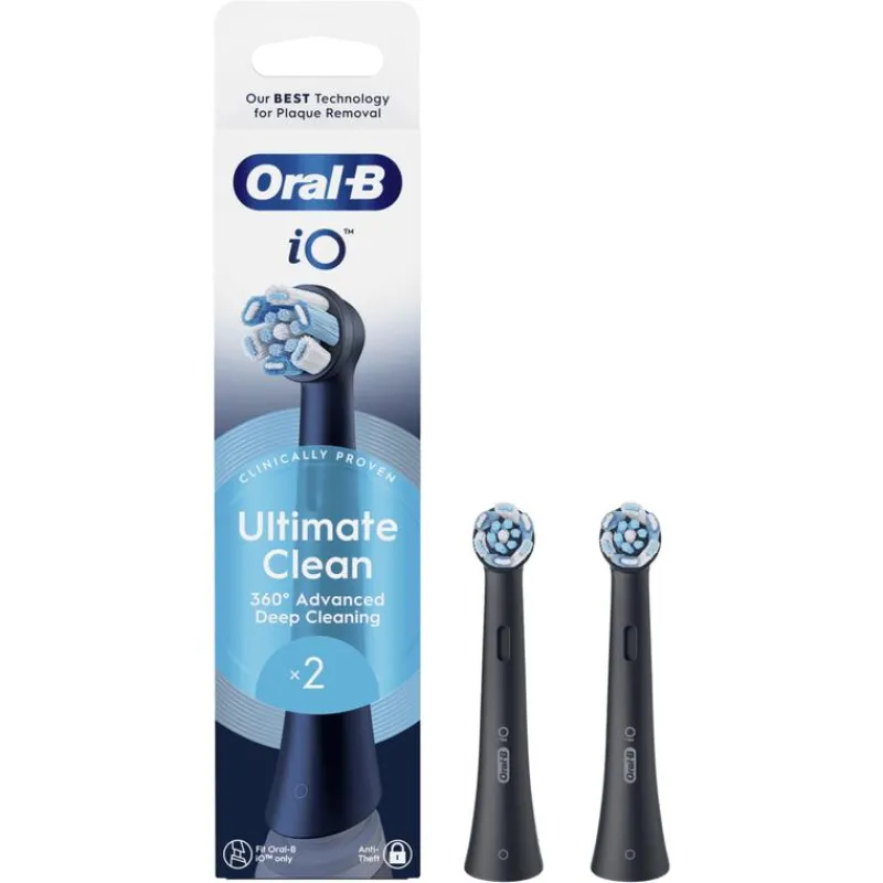 Oral-B iO Ultimate Clean Opzetborstels Zwart 2 Stuks