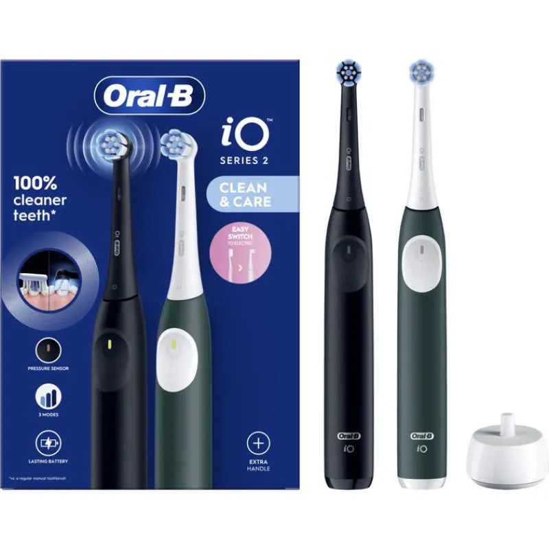 Oral-B iO 2 Zwart & Groen 2 Elektrische Tandenborstels