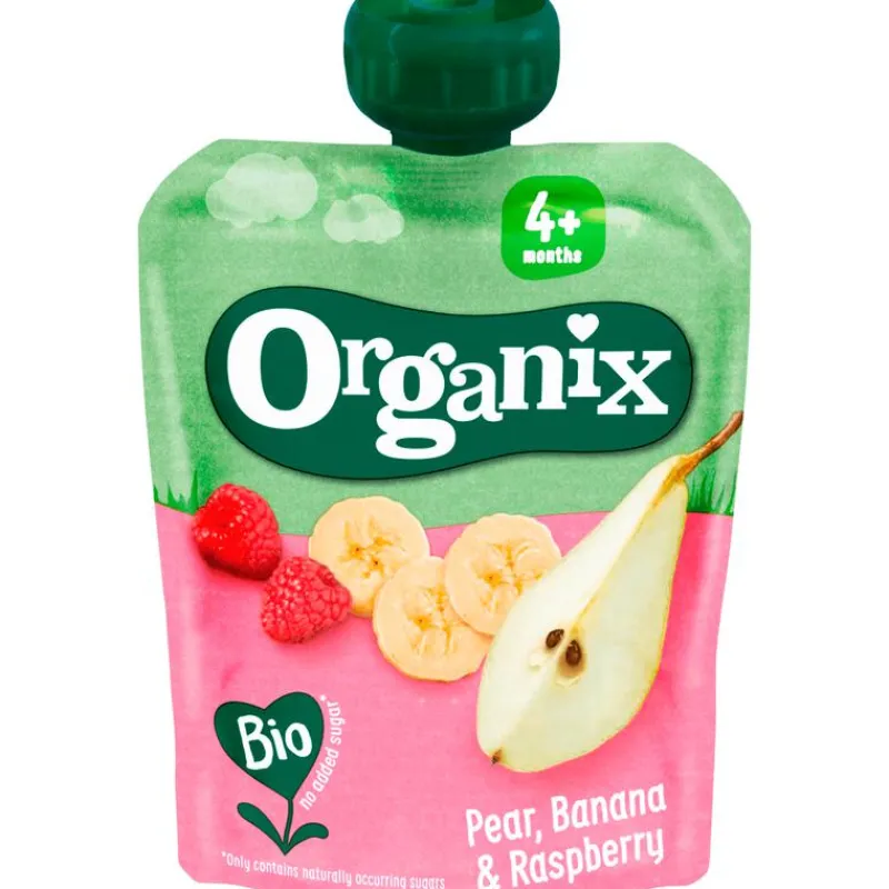 Organix Bio Knijpfruit Peer, Banaan, Framboos