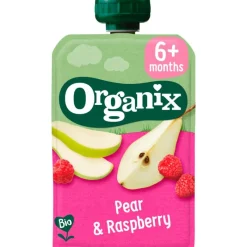 Organix Bio Knijpfruit Peer, Framboos