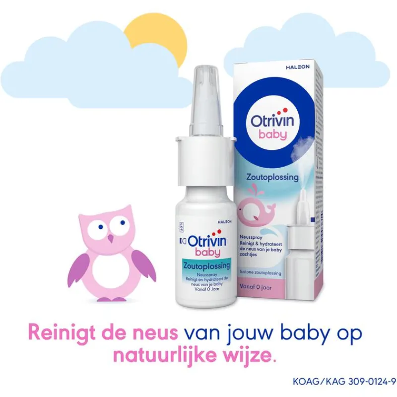 Otrivin Baby Zoutoplossing Neusspray bij een Verstopte Neus 15 ML