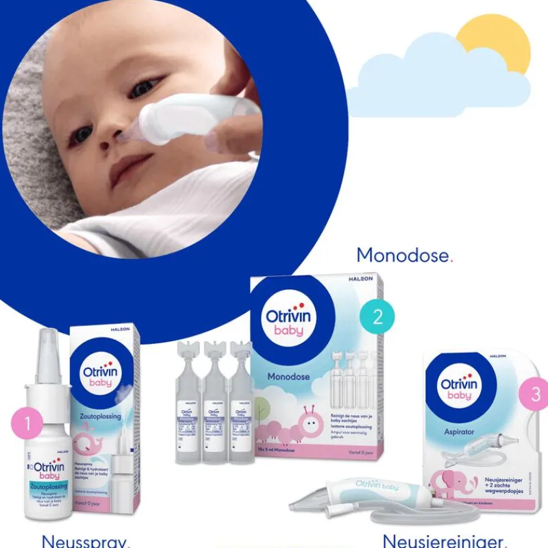 Otrivin Baby Zoutoplossing Neusspray bij een Verstopte Neus 15 ML