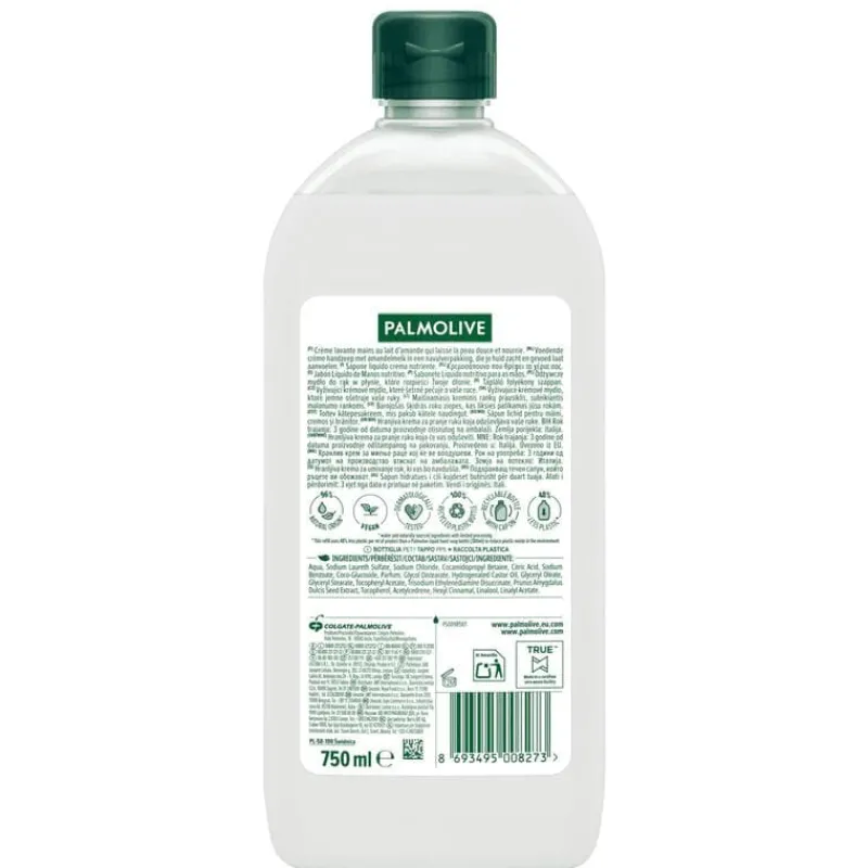 Palmolive Naturals Melk en Amandel Handzeep Navul Fles 750 ML