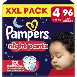 Pampers Baby Dry Night Pants XXL Pack Luierbroekjes Maat 4 9-15 KG 96 Stuks
