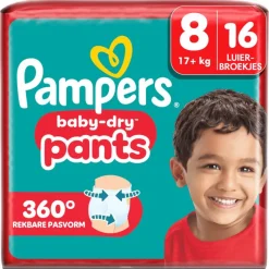 Pampers Baby Dry Pants Luierbroekjes Maat 8 17+ KG 16 Stuks